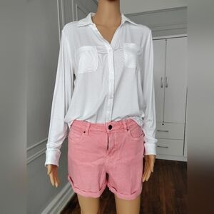 Style & Co Long Sleeve White Top Size S